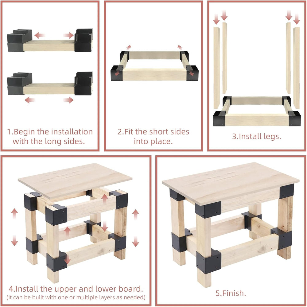 Workbench Bracket Kit, Heavy Duty Steel Workbench Kit for 2x4 (Actual 1.5&quo...