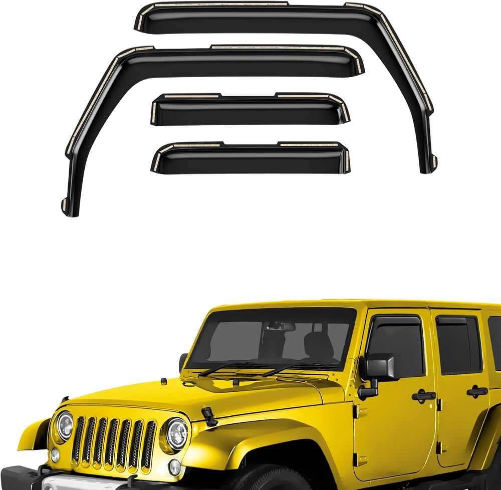 Extra Durable Window Deflectors in-Channel Window Visors Rain Guards Fit (4pcs)