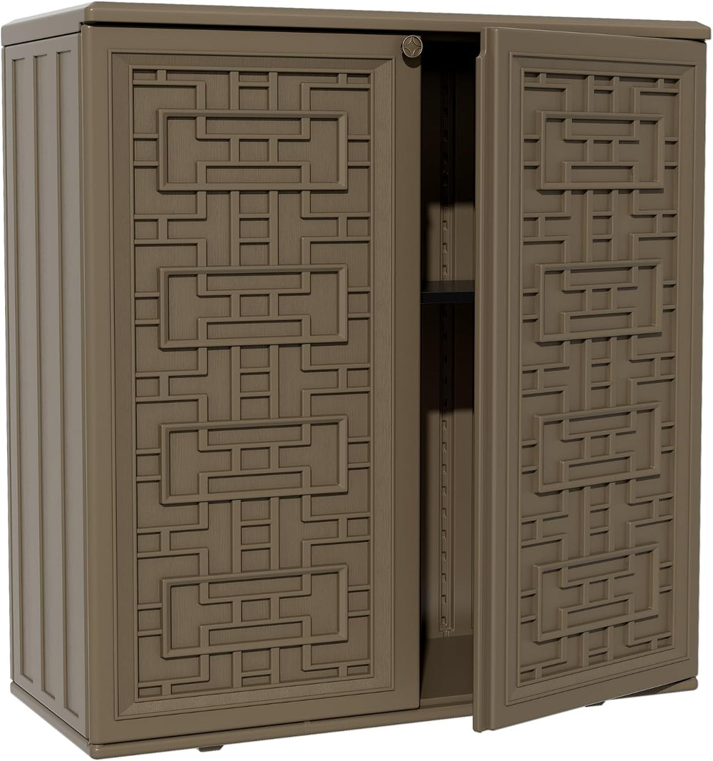 ZZM HDPE Outdoor Storage Shed, Outdoor Plastic Storage Cabinet, Horizontal Re...