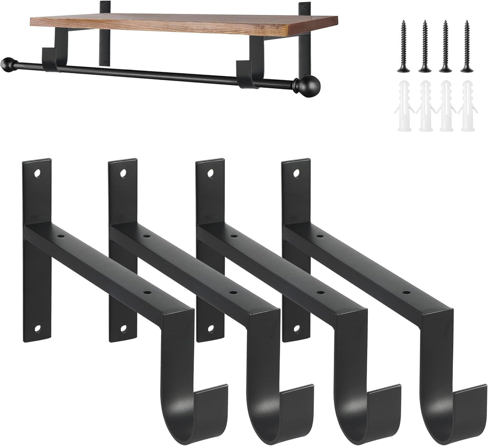 AddGrace Heavy Duty Closet Rod and Shelf Brackets 12 Inch 4 Pack