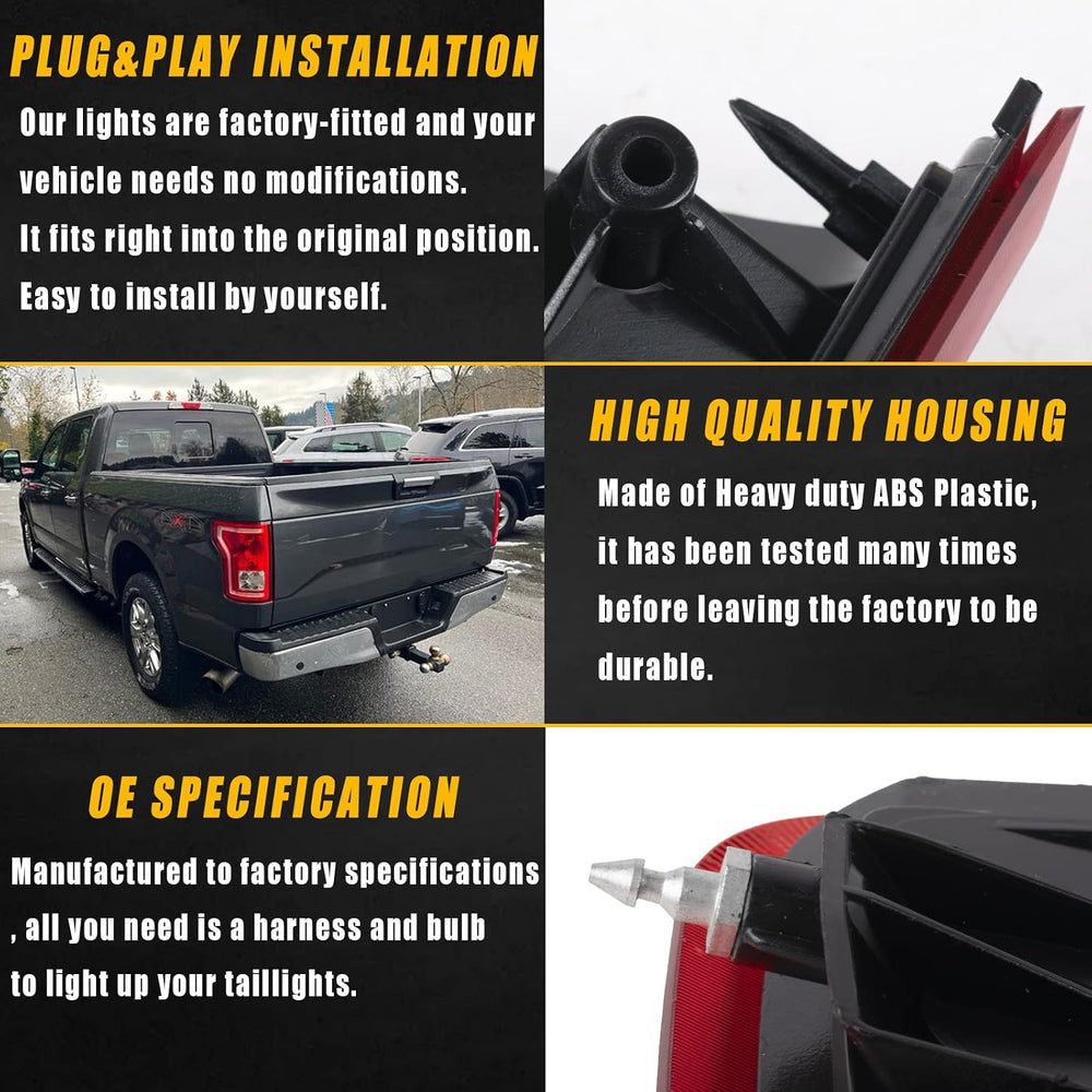 Boine Right Passenger Side Tail Light Compatible With 2015 2016 2017 Ford F15...