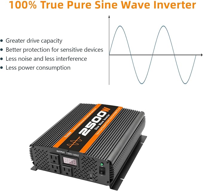 2500W Inverter Pure sine Wave RV Inverter Power Inverter 12V to 110