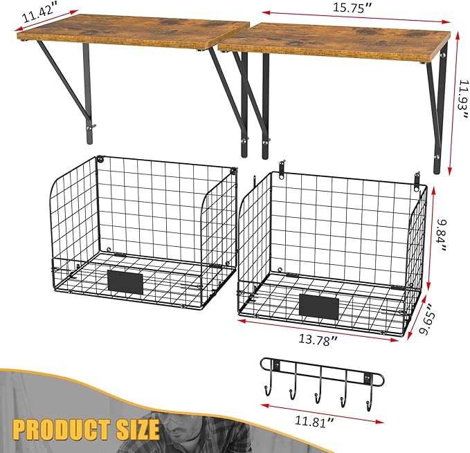 2 Pack Garage Shelves Wall Mounted