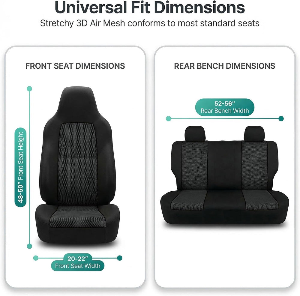 FH Group Car Seat Covers Classic Cloth Seat Covers Full Set with Gift – Unive...