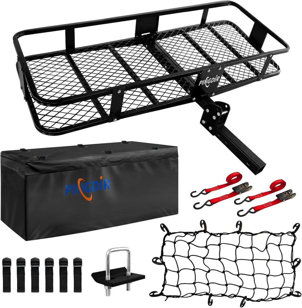 Folding Hitch Mount Cargo Carrier Hitch Rack Basket 60"*21.5"*6&quo...