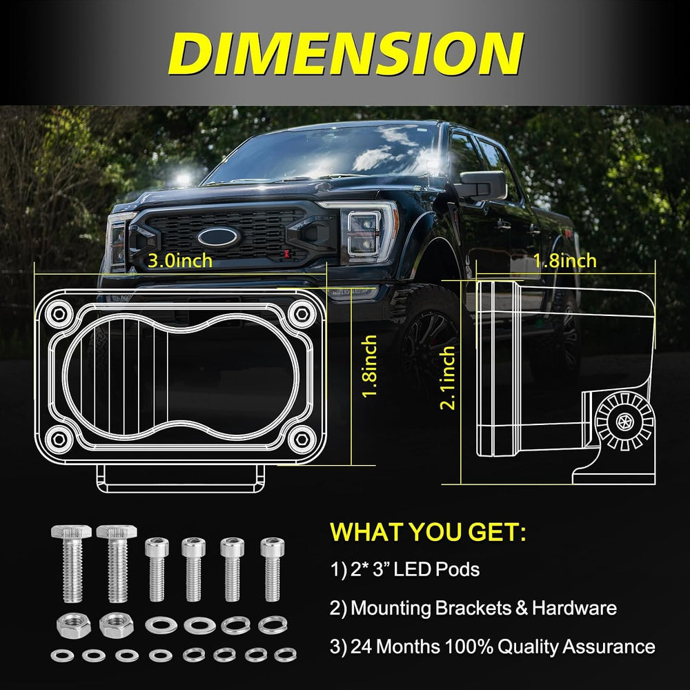 LED Pods 3 Inch 40W CREE LED Off Road Driving Lights Ditch Lights