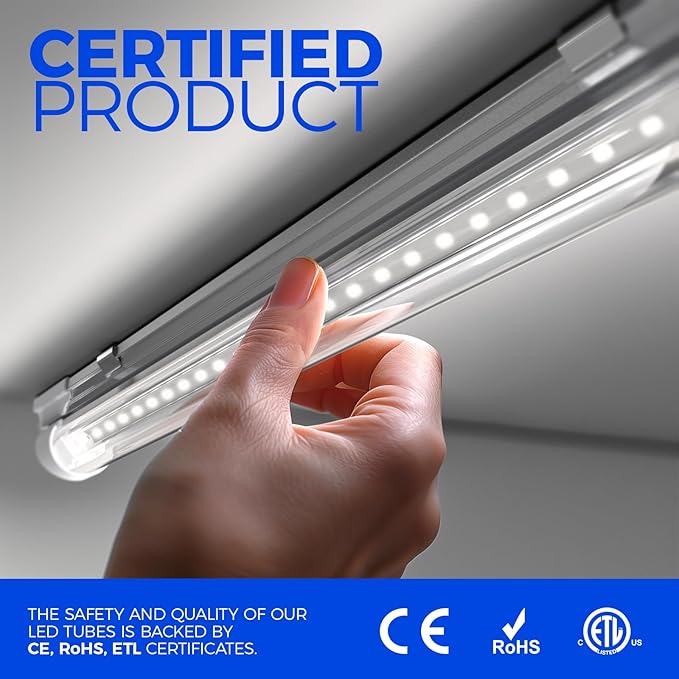 Barrina 8FT LED Shop Light, 100W 15000LM 6500K Super Bright White, Linkable T...