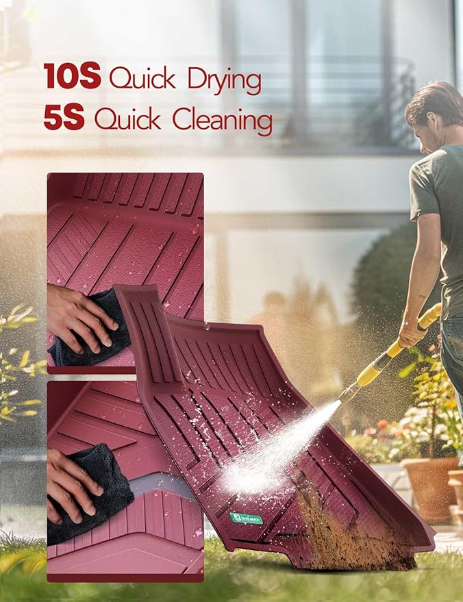 YHTAUTO Custom Fit Red Car Floor Mats