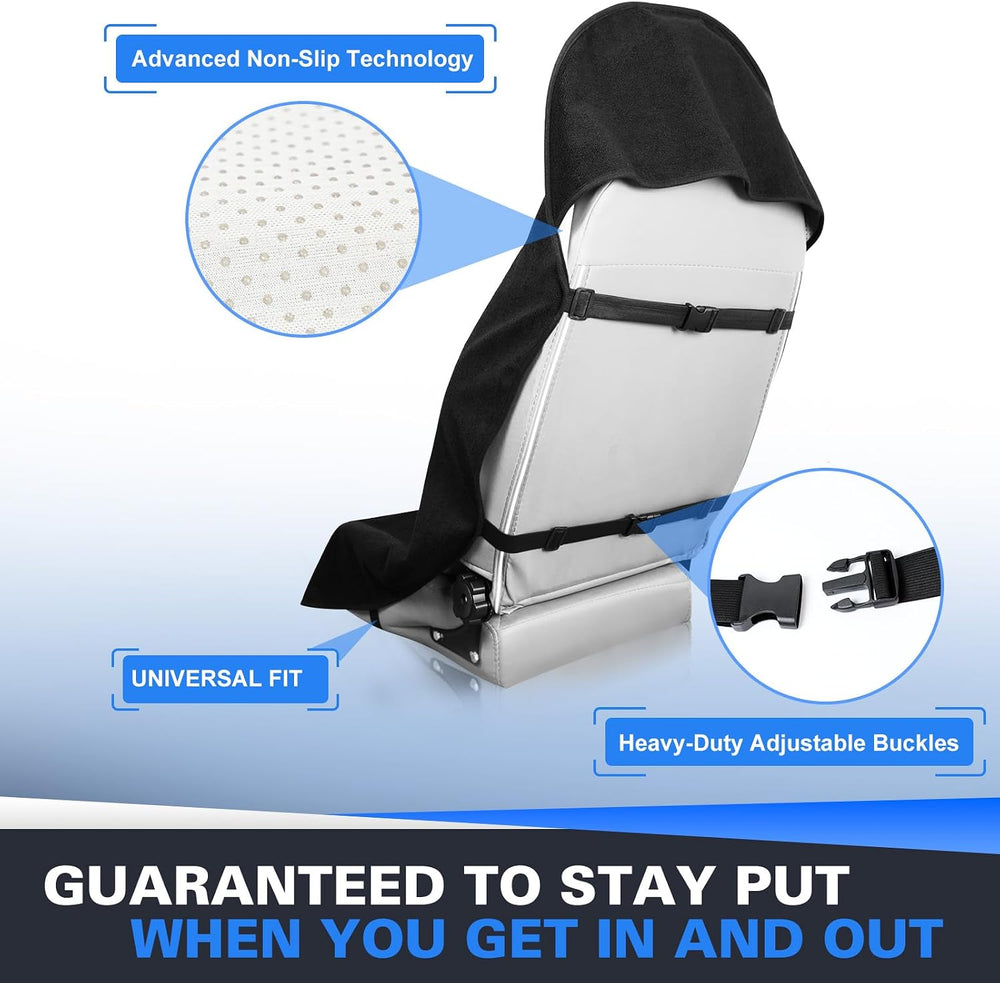 ZIMABLUE 2-Pack Waterproof Towel Car Seat Covers, Heavy Duty, Black