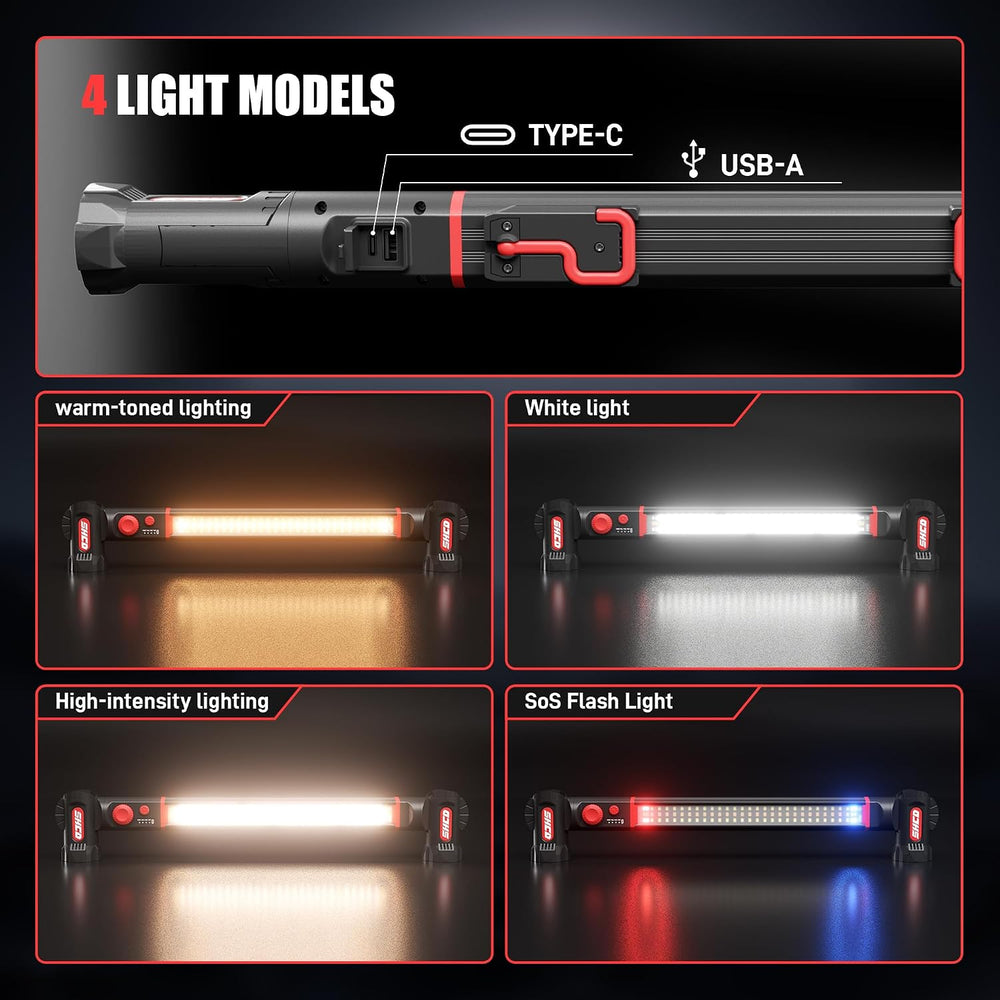 YouTeMei Under Hood Work Light Bar, Ultra Long Size Magnetic Work Light with ...