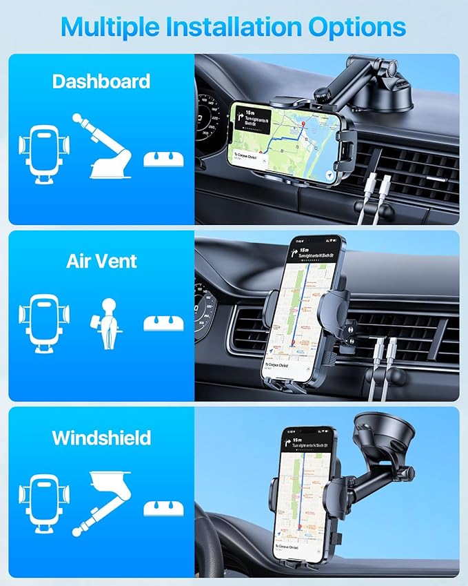2025 Ultimate Car Phone Mount【98+LBS Strongest Suction & Military-Grade】【...