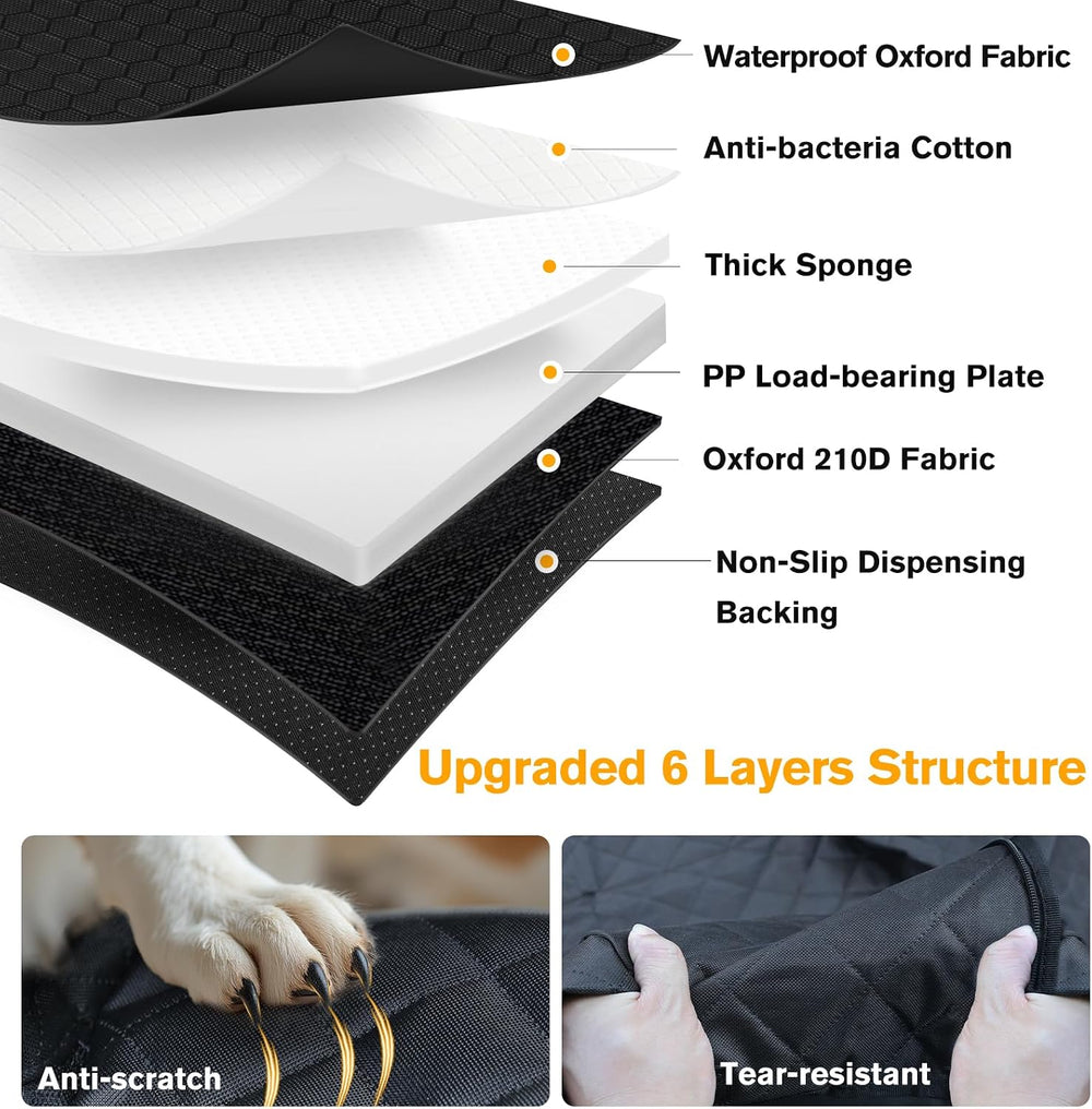 PETICON Dog Car Seat Cover for Back Seat, Hard Bottom Back Seat Extender