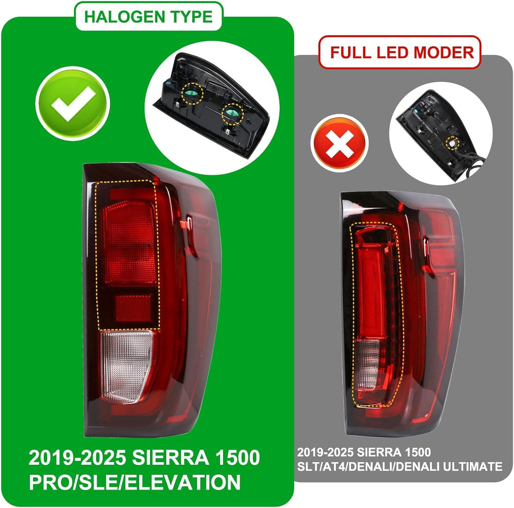 Lochnchn Tail Light Assembly Compatible With 2019-2024 GMC Sierra 1500 2500HD...
