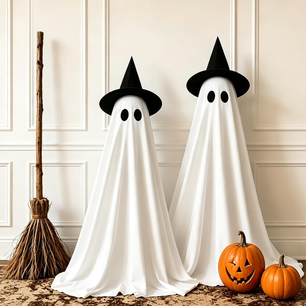 DAZONGE 2-Pack Halloween Ghost Decorations Outdoor with Remote Lights