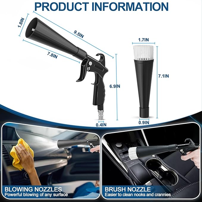 Detailing Car Cleaning Gun Interior Dryer Air Blow Gun, High Pressure Blower Gun