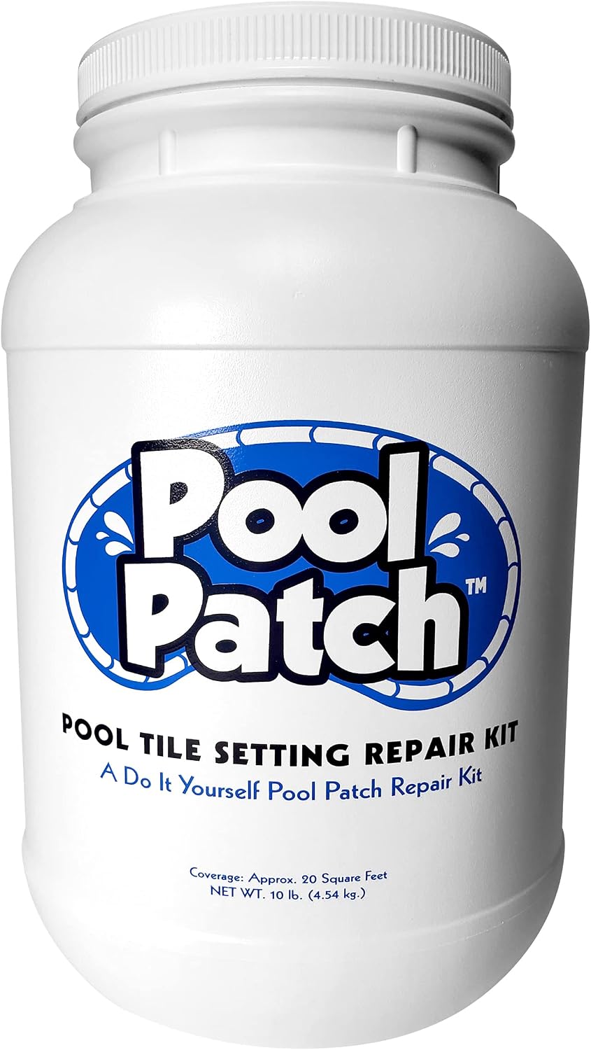 Pool Patch Pool Tile Thinset Adhesive Repair Kit 10 lb - Easy to Mix and Appl...