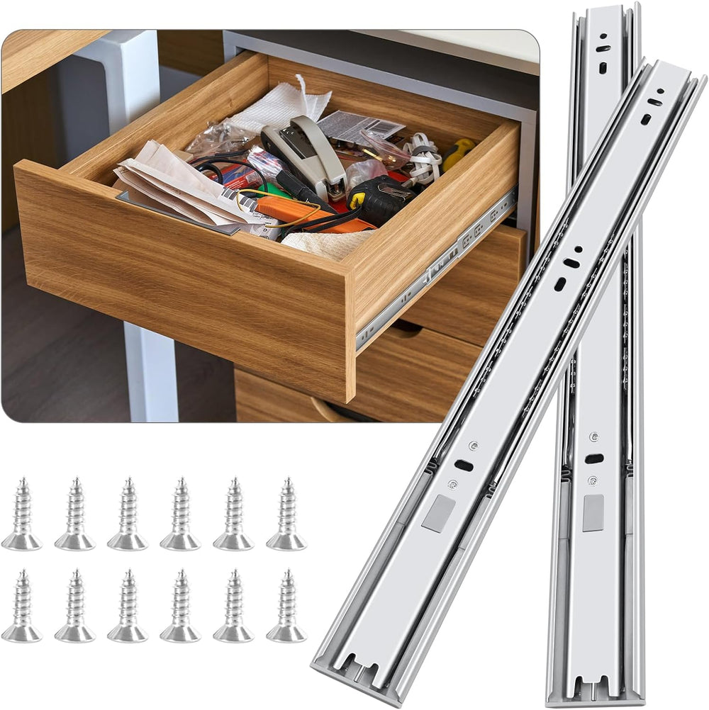 10 inch Soft Close Drawer Slides 6 Pairs Ball Bearing Full Extension Cabinet ...