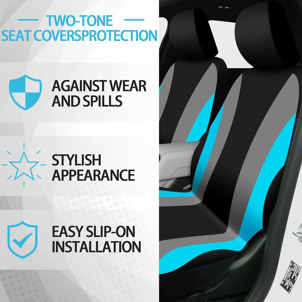 ROCEEI 43 Pcs Car Seat Cover Full Set for Women Christmas Fuzzy Car Accessori...