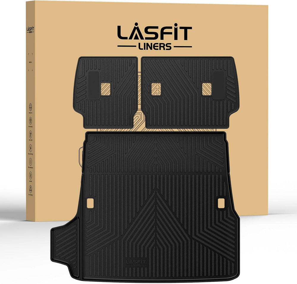 LASFIT Trunk Mat&Backrest Mat for Toyota 4Runner 2025, All Weather TPE Cu...