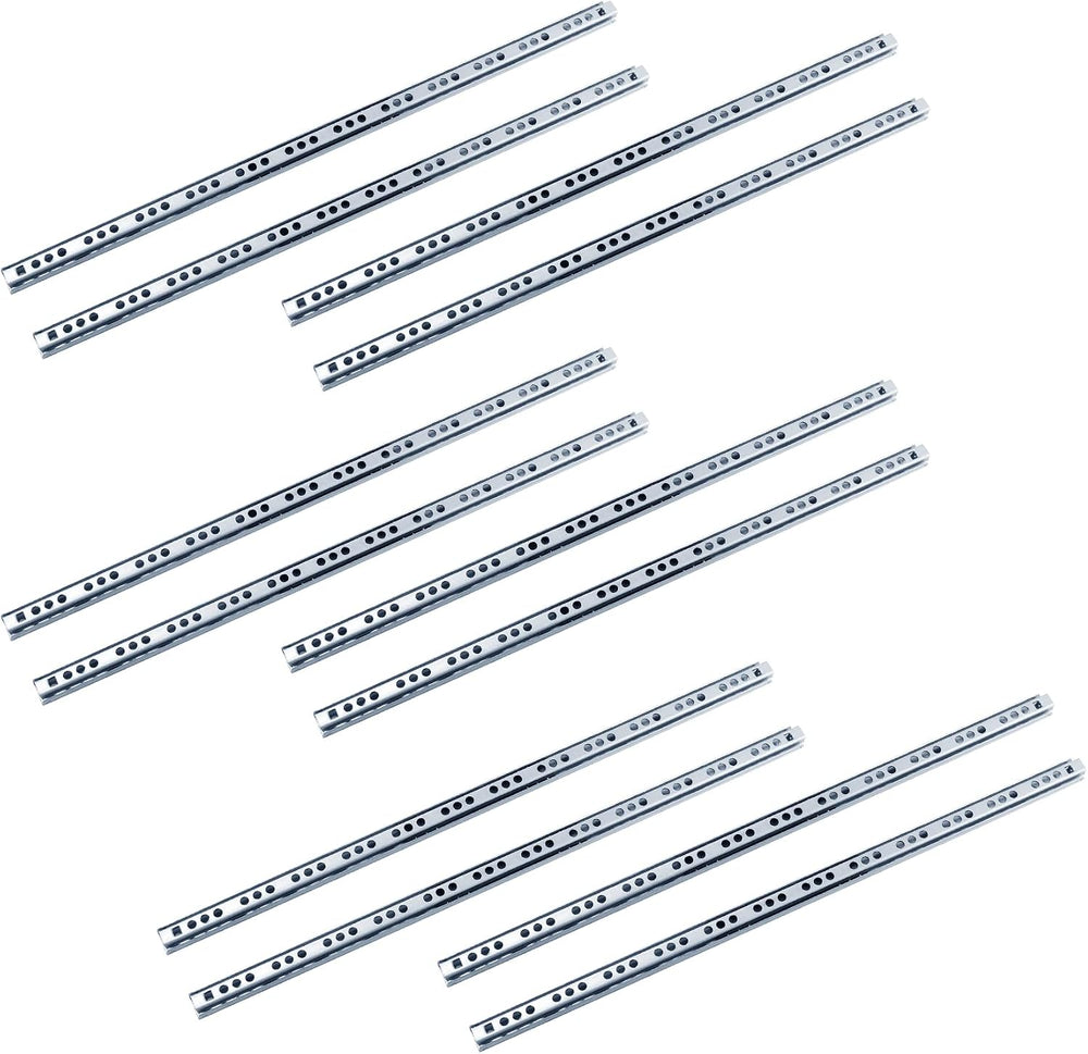 Uenhoy 6 Pair Drawer Slides 16" Two Way Slide Track Rail