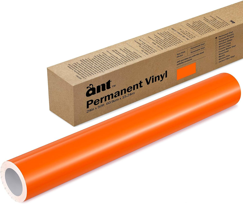ANT Orange, 24" x 50’, Permanent Vinyl Roll, Adhesive Vinyl Roll, for DI...