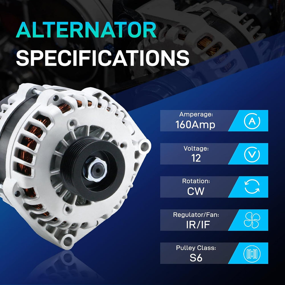 BDELI 8301N New Alternator Fit for Chevy Silverado 1500 07-13 GMC Sierra
