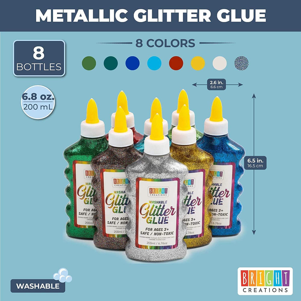 Bright Creations Glitter Glue Variety Pack (8 Colors, 6.8oz (8ct))