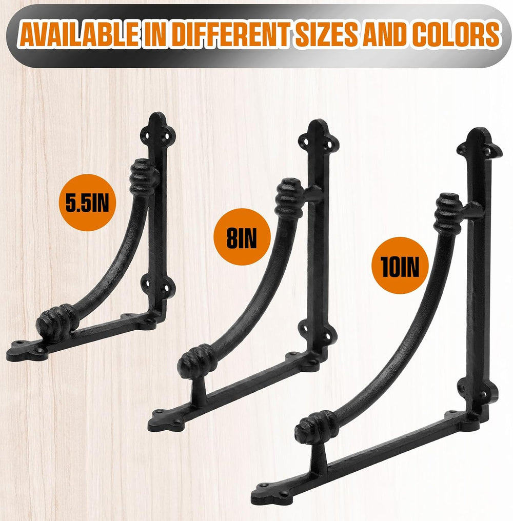 8 Pcs Cast Iron Shelf Brackets 10 Inch Decorative Shelf Brackets