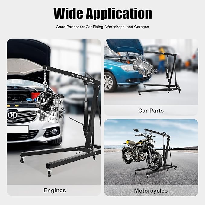 LOYALHEARTDY 2 Ton Hydraulic Engine Hoist, Folding Engine Lift