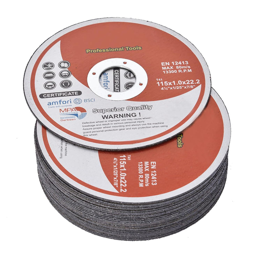 Cut Off Wheels 100 Pack 4-1/2 x 1/25 x 7/8 Inch Metal and Stainless Steel Cut...