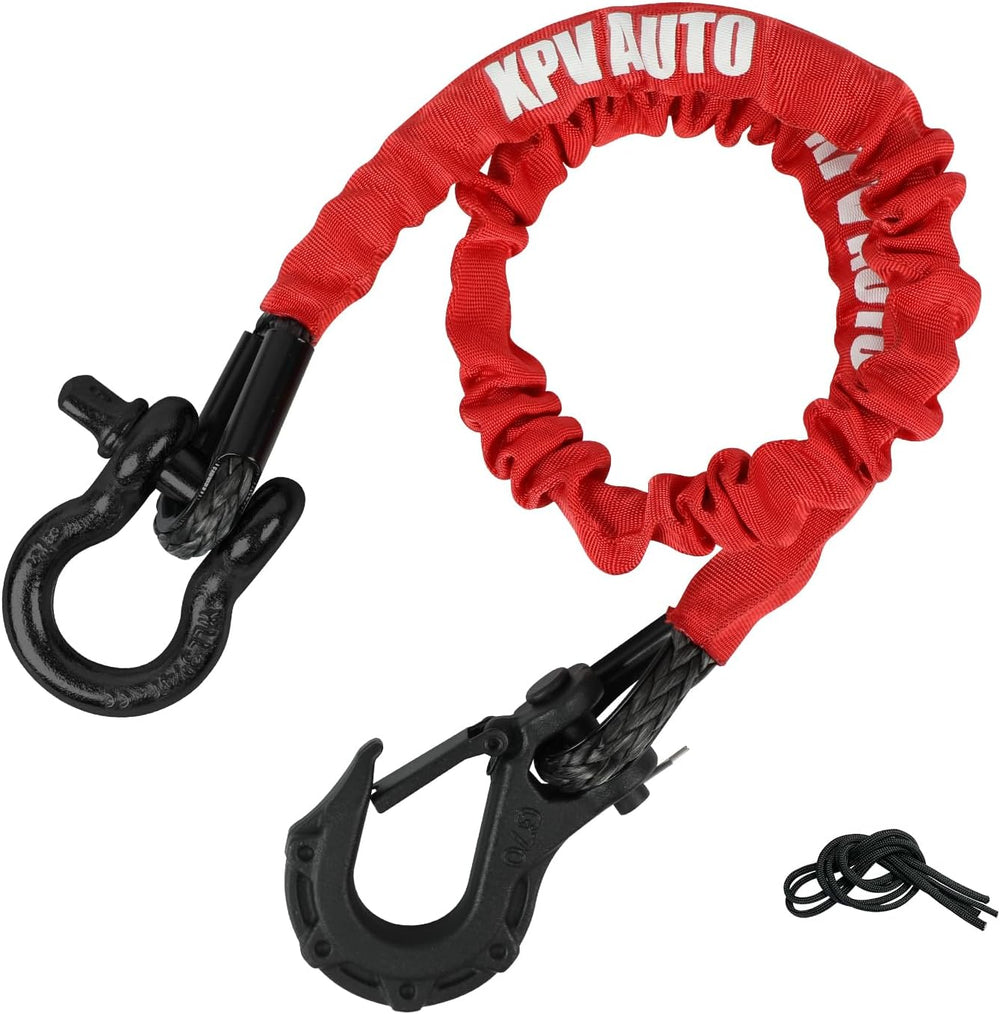 XPV AUTO Recovery Strap (18,000lb.) 2FT with Winch Hook and D-Ring Shackle Sy...
