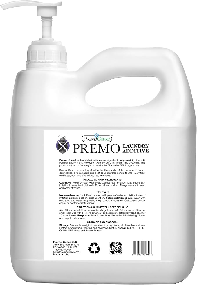 Premo Guard Bed Bug, Mite & Lice Laundry Detergent Additive 64 oz – Child...