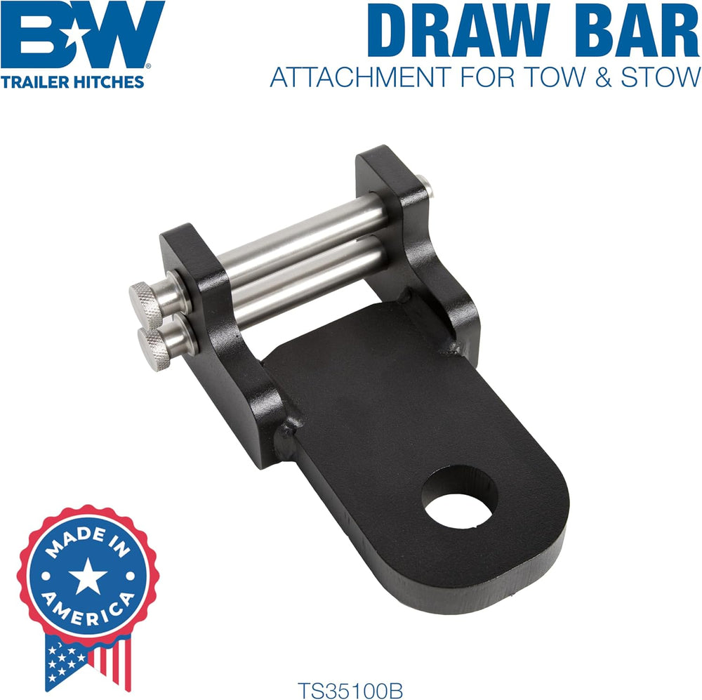 B&W Trailer Hitches Draw Bar Attachment TS35100B - Fits 2" Shank Tow...