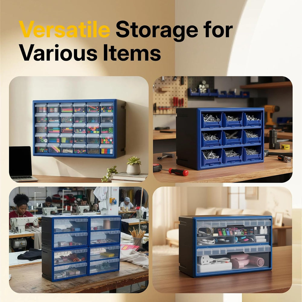Northsky 30-Drawer Small Parts Cabinet, Stackable, Clear, 14.17 × 7.09 × 9.45...