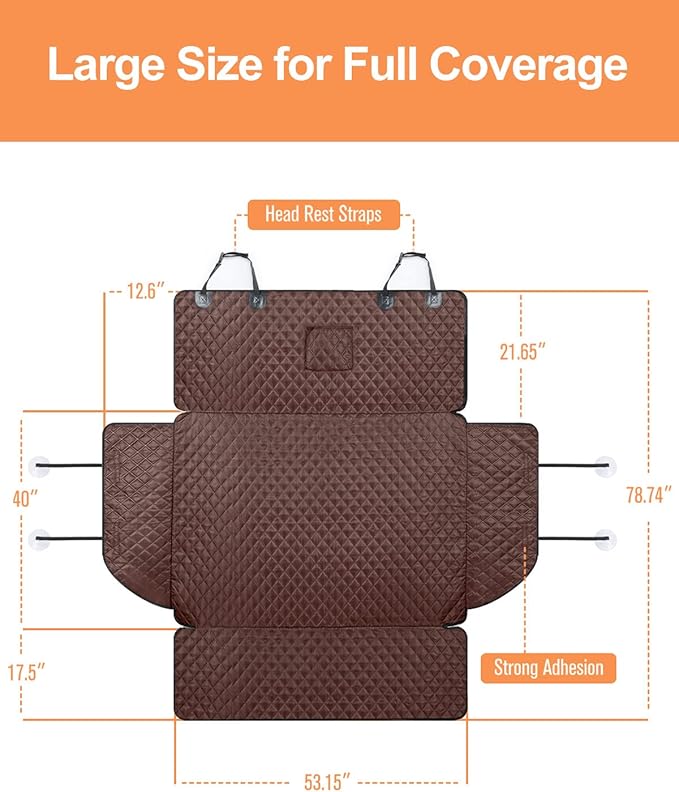 PETICON SUV Cargo Liner for Dogs, Waterproof Pet Cargo Cover Dog Seat Mat for