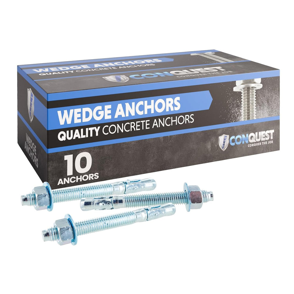 Conquest Zinc Plated Wedge Anchors for Concrete 3/4” x 6-1/4”