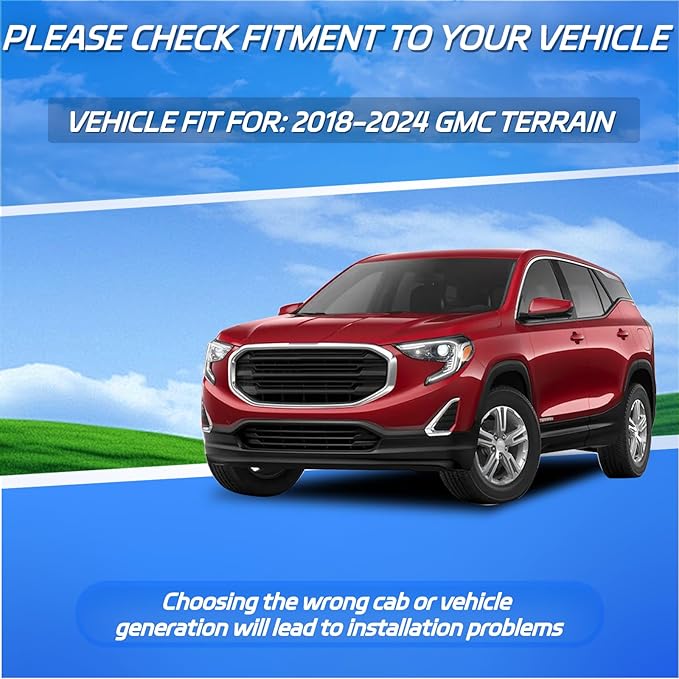 Window Visor Fit for GMC Terrain 2018-2024, in Channel Window Rain Guards (4pcs)