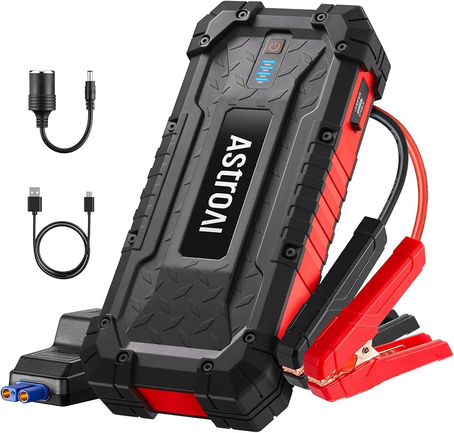 AstroAI S8 Ultra 4000A Peak Jump Starter, Up to All Gas/12L Diesel Engine