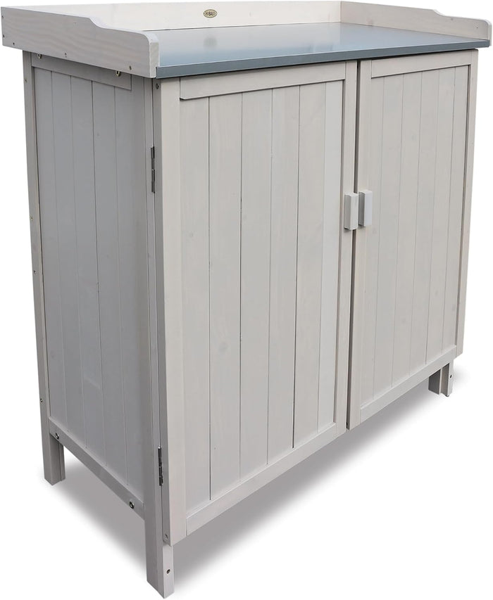 HABAU Lino 3095, Garden Storage Cabinet, Potting Bchen Table, Grey, 98 x 48 x 95 cm,