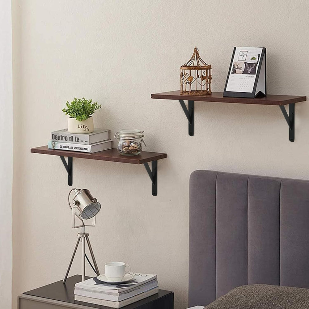 32 Pack L8 x H 6" Black Heavy Duty Shelf Brackets with Screws Metal Shel...
