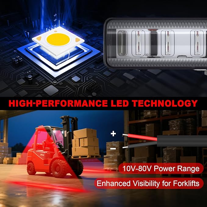 LED Forklift Safety Light Red for AGV Automated Guided Vehicle, Forklift Truc...