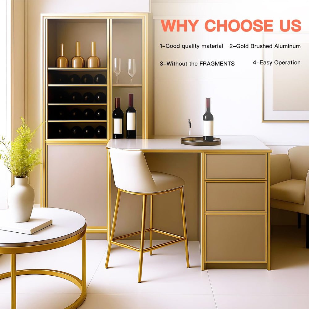 GSCIT Club Gold Edge Banding, 1 Inch x 50ft Aluminum Brushed Edge Banding PVC...