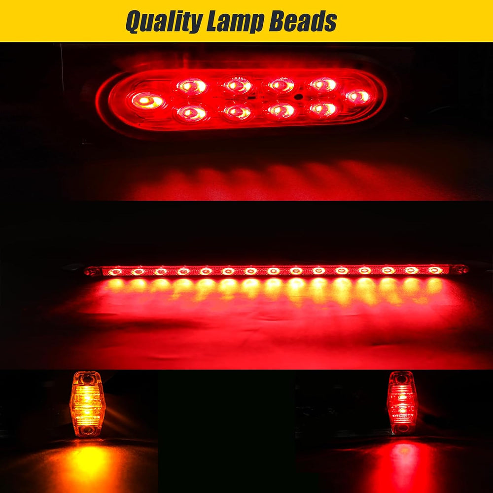 6 Inch Oval Led Trailer Lights Kit with Mounting Bracket