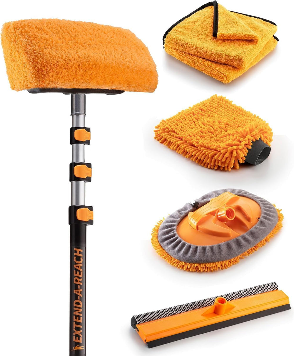 Car & RV Wash Brush Kit with 48-144״ Long Extendable Handle