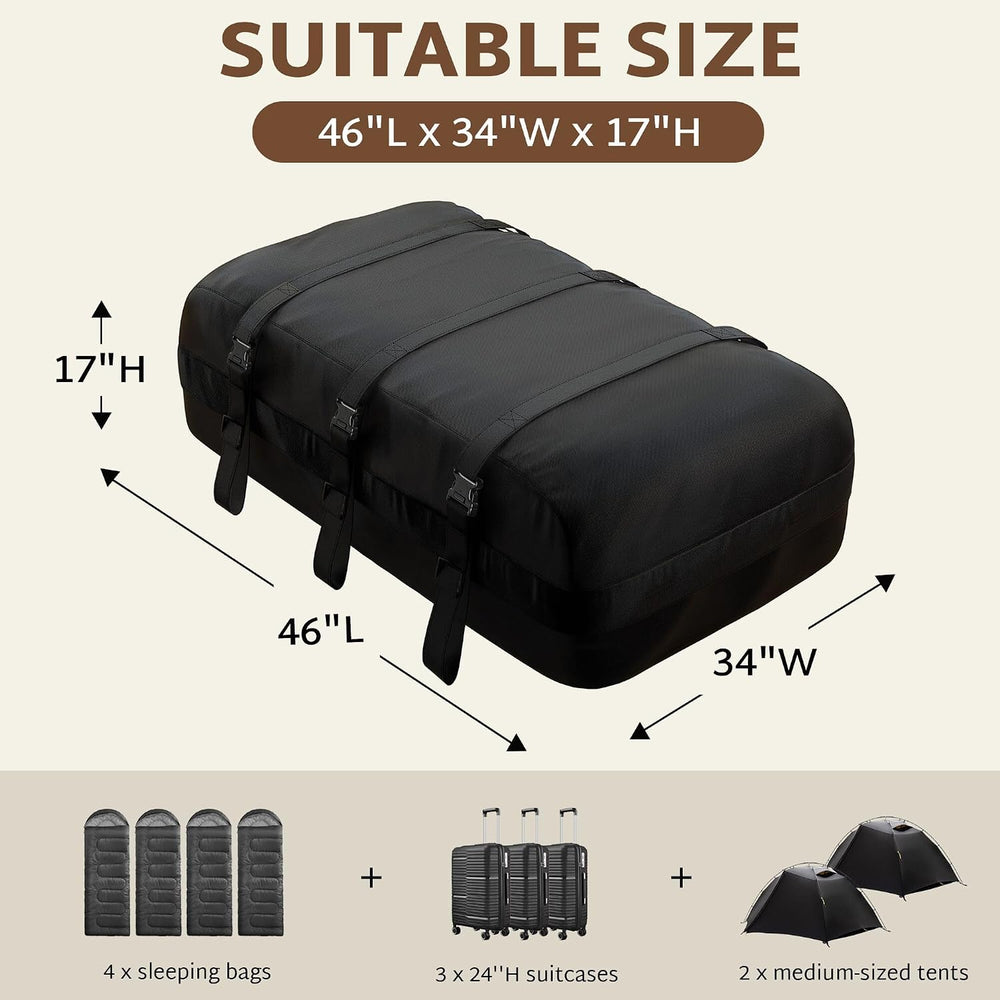 iBirdie Roof Rack Cargo Carrier 15.3 Cubic Feet, Soft-Shell Rooftop Cargo Box...