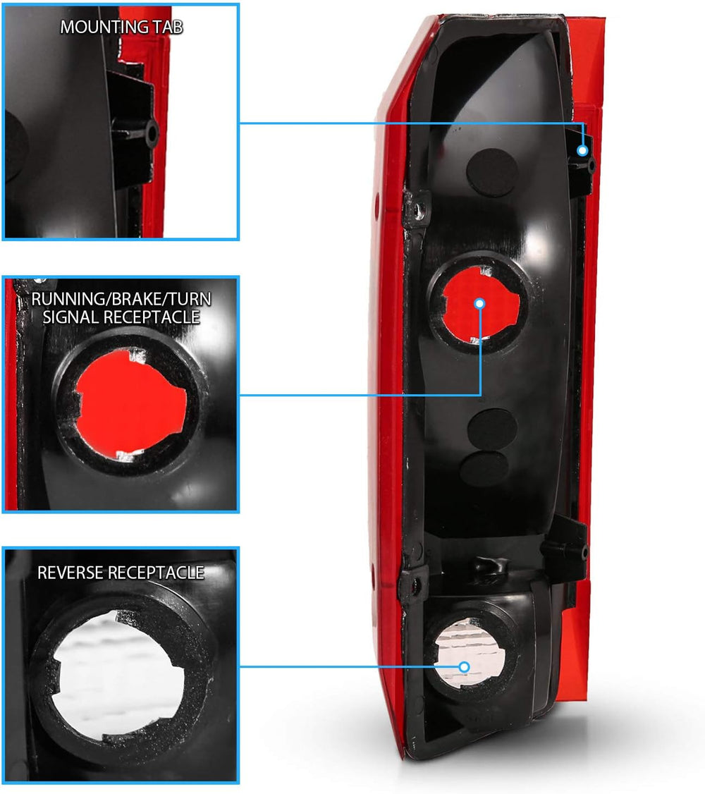 AmeriLite Red Replacement Tail Light Assembly Set for Ford Bronco / F150 F250...