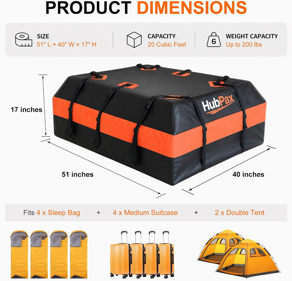 20 Cu Ft. Car Rooftop Cargo Carrier Bag Car Roof Top Bag Cargo Carrier | Fit ...