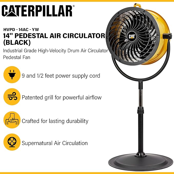CAT Caterpillar® 14" HVPD-14AC HIGH VELOCITY PEDESTAL DRUM FAN