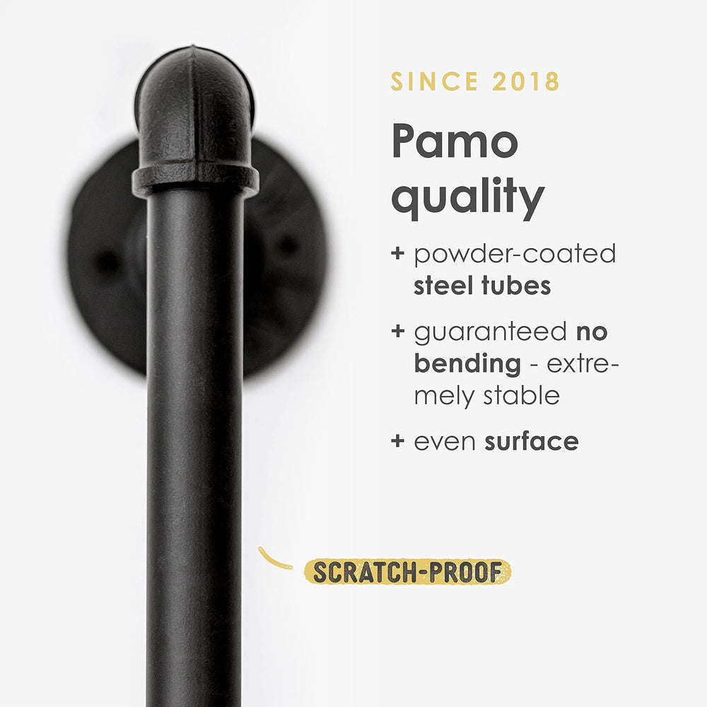 pamo Ceiling Mounted Clothes Rack – Black, 41x38 in, 55 lbs Capacity