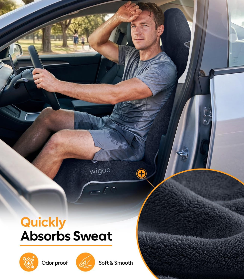 Wigoo Car Seat Cover Towel, Waterproof, for Use After Gym, Black, 1 Pack